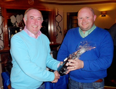 Aidan Maher
The nearest man to the pin, Aidan Maher gets his prize from Captain Jonathan Smith
