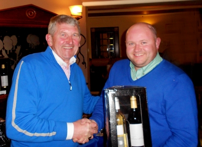 Eamon Field
Third in Class 3, President Eamon Field on the podium to get his prize from Captain Jonathan Smith
