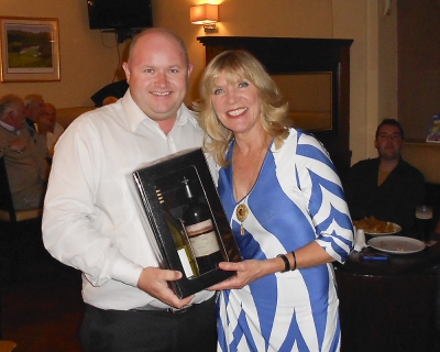 Betty Byram
Captain Jonathan Smith presenting the visitors prize to Betty Byram who collected it on behalf of Agnes Baxter
