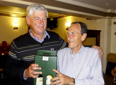 Brian Grogan - best front 9
Brian receiving his prize from John Fitzgerald on behalf of our sponsors, the Castleknock Tennis Players.
