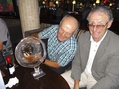 Tom Hickey & Leo Lennon Maher
Draining the dregs of Jack Daniels from the Cider Cup...
