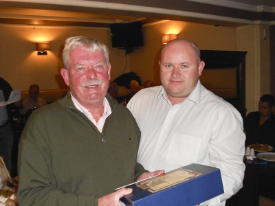 John O'Grady
Captain Jonathan Smith presenting the prize for 3rd in category 2  to John O'Grady
