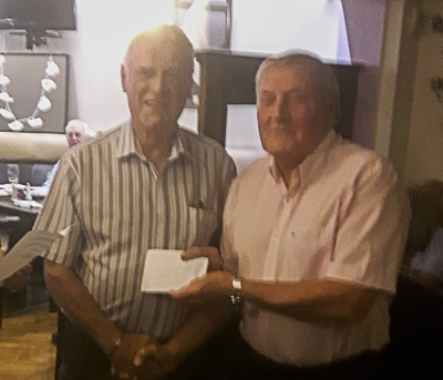 Maurice Carbery - best back 9 and sponsor Ray Devlin
