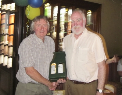 Paul O'Gorman
Nearest the pin winner Paul O'Gorman receives his prize from Mick McKenna
