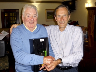 Ray O'Gorman - 3rd in Division 3
Ray receiving his prize from John Fitzgerald on behalf of our sponsors, the Castleknock Tennis Players.
