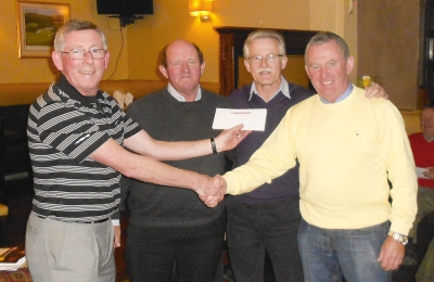 3rd Place
Noel Murray presenting the prize for third place to Leo Harte, Eugene Lucey and Larry Keegan.
